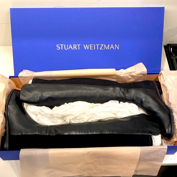 NIB Sexy Stuart Weitzman 50/50 OTK flat boots. - Picture 1 of 9